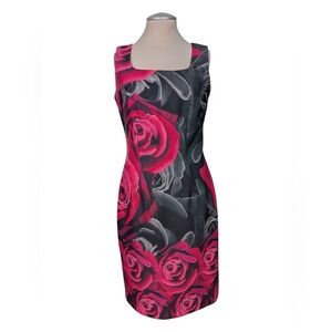 Joseph Ribkoff Rose Print Midi Dress